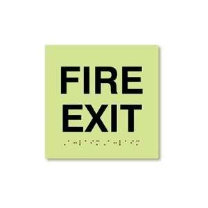  ADA Luminous (Glow In Dark) Fire Exit Sign   6x6