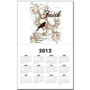  Calendar Print w Current Year Faith Dove   Christian Cross 