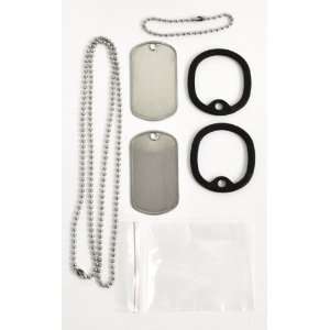  Military Spec. Stainless Steel Dog Tag Set Complete with Chains 