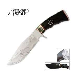 Timber Wolf Pack Hunter Bowie Knife w/Sheath  Sports 