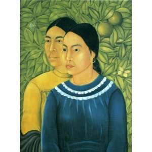   Oil Painting Two Women Frida Kahlo Hand Painted Art