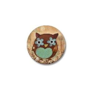  Happy Owl Owl Mini Button by  Patio, Lawn 