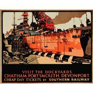 1933 British Dockyards Southern Railway Mini Poster   Original Mini 