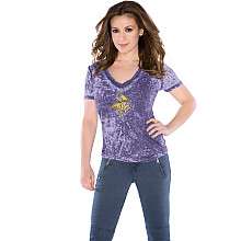   Minnesota Vikings Womens Fade Route Low V Neck T Shirt   