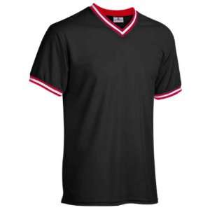   Colors V Neck Custom Baseball Jerseys 1770 42 BLACK/SCARLET/WHITE A3XL