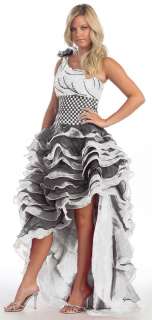 Prom One Shoulder Short Long Tiered Skirt Dress Gown #5767 Wedding 