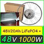 48V 1000W R DISC Ebike Kits 26+48v 20ah LiFePO4 Battery 5A Charger 