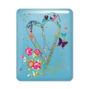  iPad Case Light Blue Flowered Butterfly Heart Peace Symbol 