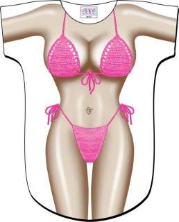 Pink Macrame Swimsuit Bikini Cover Up Tee T Shirt New  