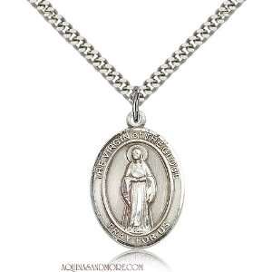  Virgin of the Globe Large Sterling Silver Medal Jewelry