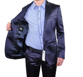 DOLCE & GABBANA D&G Anzug Suit Seide Silk Blau 48 M  