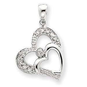  Double Heart Diamond Pendant in 14k Yellow Gold Jewelry