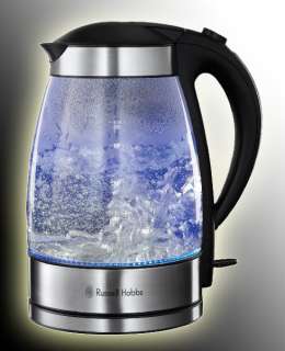 Russell Hobbs Blue Leuchtglas Glass Design Wasserkocher  