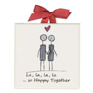  So Happy Together Ceramic Wall Plaque 6 X 6 with Red 