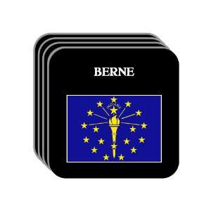  US State Flag   BERNE, Indiana (IN) Set of 4 Mini Mousepad 