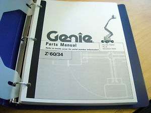 Genie Z60/34 Lift Parts Manual Catalog   75859  