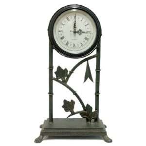  Metal Clock with Leaf Design