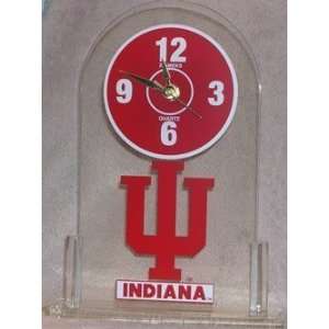 Indiana Hoosiers Clear Desk Clock NCAA College Athletics Fan Shop 