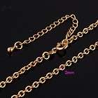 17.7 Charm Ladys 9K Yellow Gold Filled Chain Necklace P133