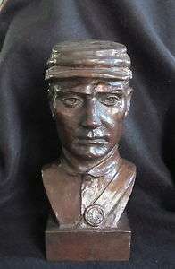 Bronze Lost Wax Cast Sculpture Portrait Civil War Soldier Original 