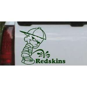 Pee On Redskins Car Window Wall Laptop Decal Sticker    Dark Green 