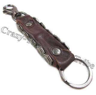 Mens Heavy Duty Leather Belt Loop Tool Keeper Ring Holder key chain 