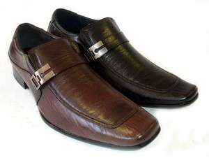   LEATHER DRESS SHOES BUCKLE STRAP LOAFERS SLIP ON SHOE HORN / 2 Colors
