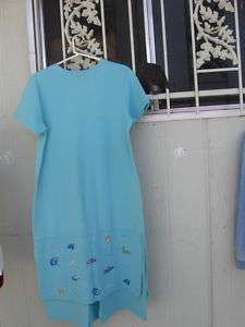 Cite long heavy cotton knit short sleeve cruise dress M  