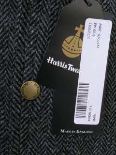Harris Tweed Bomber Jacket Gray Peregrine England 2XL  