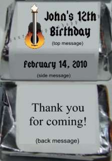 ROCK STAR MUSIC Candy Wrappers Kiss Labels PARTY FAVORS  