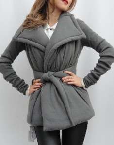 BN Rick Owens Lilies Grey Quilted Wool Blend Jacket Short Coat UK10 