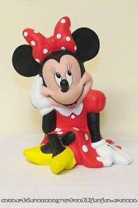 Disney Minnie Mouse Piggy Bank In Red Dot Dress  