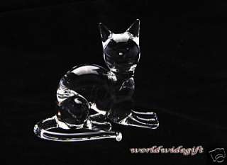 Blown Glass Art Animal Figurine Crystal SIAMESE CAT  