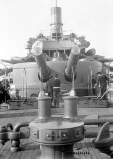 USS US Battleship Oregon War Navy Ship Guns Turret  