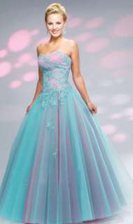 New Stock Blue&Pink Formal/Evening Dress Prom Ball Gown Size6/8/10/12 
