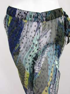 Diane Von Furstenberg womens harem tropical silk sheer pants P $198 