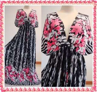   Cocktail Black Kimono Long Maxi Dress Sz XL XXL 3XL 18 20 22 Lage Size