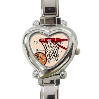 Basketball Heart Italian Charm Ladies Wrist Watch Gift  
