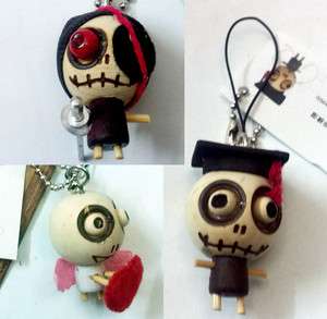 5pc Mixed 2inch Forest Ghost Wooden Voodoo Doll Keychain/Phone strap 