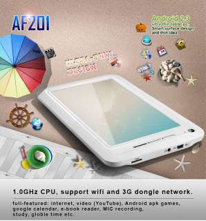 Hot Ultrathin Tablet Google Wifi 3G Android 2.3 Camera Touch screen 7 