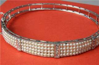 Antique Platinum, Diamond & Pearl Bracelet  