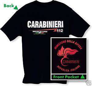 Italian Police CARABINIERI T Shirt   BNWT FREE SHIP  