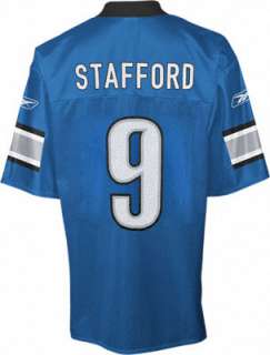 Matthew Stafford Blue Reebok NFL Detroit Lions Jersey 