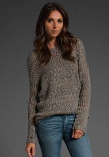 VINCE Loose Knit Boatneck Sweater in Taupe  
