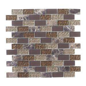   in. x 2 in. Brick 12 in. x 12 in. Glass Marble Mosaic Wall Tile
