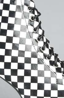 Jeffrey Campbell The Lita Shoe in Black and White Checkerboard 