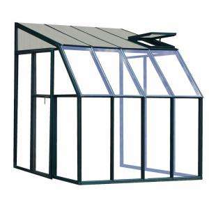   to 6 ft. 6 in. x 12 ft. 7 in. Green Frame Clear Acrylic Panels Sunroom