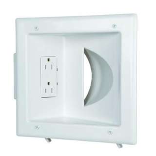 CE Tech Low Voltage Recessed Media Plate with Duplex Receptacle 5310 