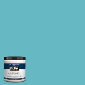 BEHR Premium Plus 8 oz. Turquoise Blue Interior/Exterior Paint Tester 