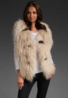 MILLY RUNWAY Elsa Fur Vest in Natural  